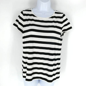 Talbots | Women's Striped T-shirt, White/Black, M